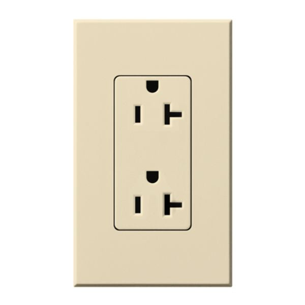 Lutron NTR-20-TR-BE Nova T 20A 125V Tamper Resistant Duplex Receptacle, Beige Finish