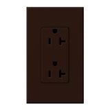 Lutron NTR-20-TR-BR Nova T 20A 125V Tamper Resistant Duplex Receptacle, Brown Finish