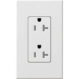 Lutron NTR-20-TR-WH Nova T 20A 125V Tamper Resistant Duplex Receptacle, White Finish