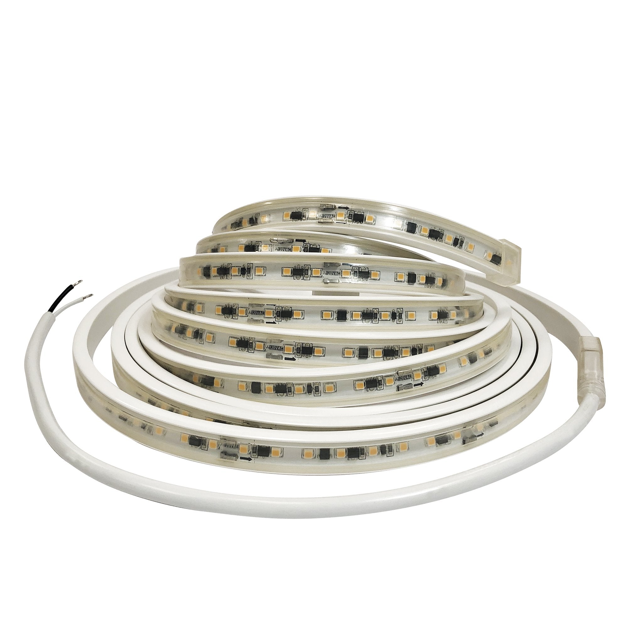 Nora Lighting NUTP13-W52-4-12-927/HW 52.4 ft 120VAC Continuous IP65 Rated LED Tape Light, 3.6 Watt/ft, 330 Lumens, 2700K with 8ft Hardwired