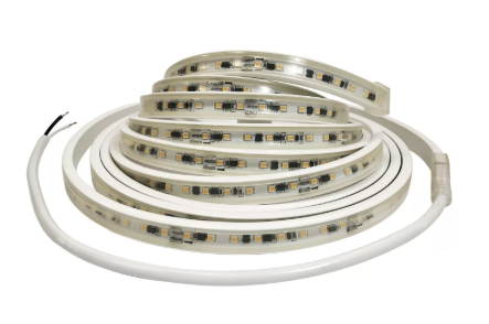 NORA Lighting NUTP13-W101-4-12-927/HW Custom Cut 101-ft, 4-in 120V Continuous LED Tape Light, Lumens 330lm / Wattage 3.6W per foot, CCT 2700K, w/ Mounting Clips and 8' Hardwired Power Cord