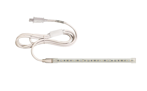 Nora Lighting NUTP13-W31-12-940/HWSP Custom Cut 31-ft 120V Continuous LED Tape Light, 330lm / 3.6W per foot, 4000K, with Mounting Clips and 8' Hardwired Power Cord with Surge Protector