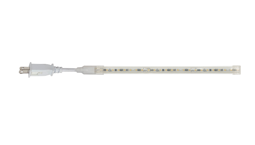 Nora Lighting NUTP13-W5-12-940/HW Custom Cut 5-ft 120V Continuous LED Tape Light, 330lm / 3.6W per foot, 4000K, With Mounting Clips and 8' Hardwired Power Cord
