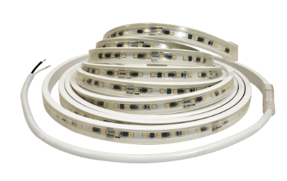 Nora Lighting NUTP13-W55-4-12-930/HW Custom Cut 55-ft, 4-in 120V Continuous LED Tape Light, Lumens 330lm / Wattage 3.6W per foot, Color Temperature 3000K, w/ Mounting Clips and 8' Hardwired Power Cord