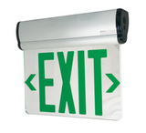 Nora Lighting NX-812-LEDG2MA Surface Adjustable LED Edge-Lit Exit Sign, Battery Backup, 6" Green Letters, Double Face / Mirrored Acrylic, Aluminum Housing