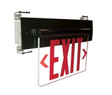 Nora Lighting NX-814-LEDRMA Recessed Adjustable LED Edge-Lit Exit Sign, 2 Circuit, 6" Red Letters, Single Face / Mirrored Acrylic, Aluminum Housing