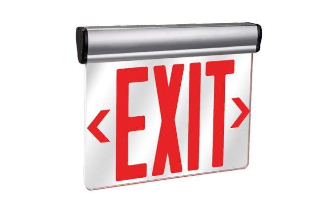 Westgate NYC-XT-EL2RCA-EM LED Exit & Emergency Light, Double Face Red,  White Finish