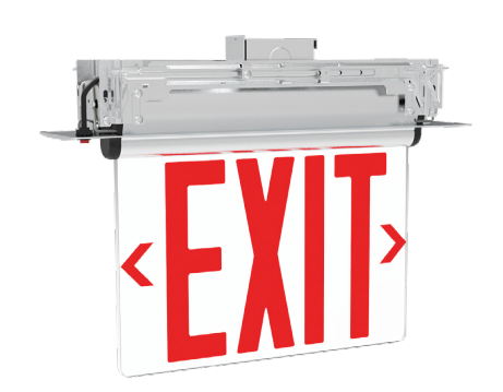 Westgate NYC-XTR-EL1RCA-EM LED Exit & Emergency Light, Single Face, Red, White Finish