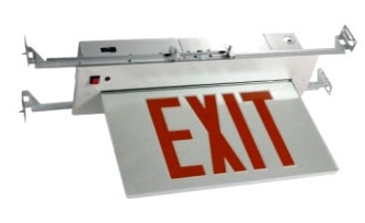 Orbit NYESRE-W-1-AC Led Ny Recessed Mount Edge-lit Exit Sign White Trm 1f Ac Only