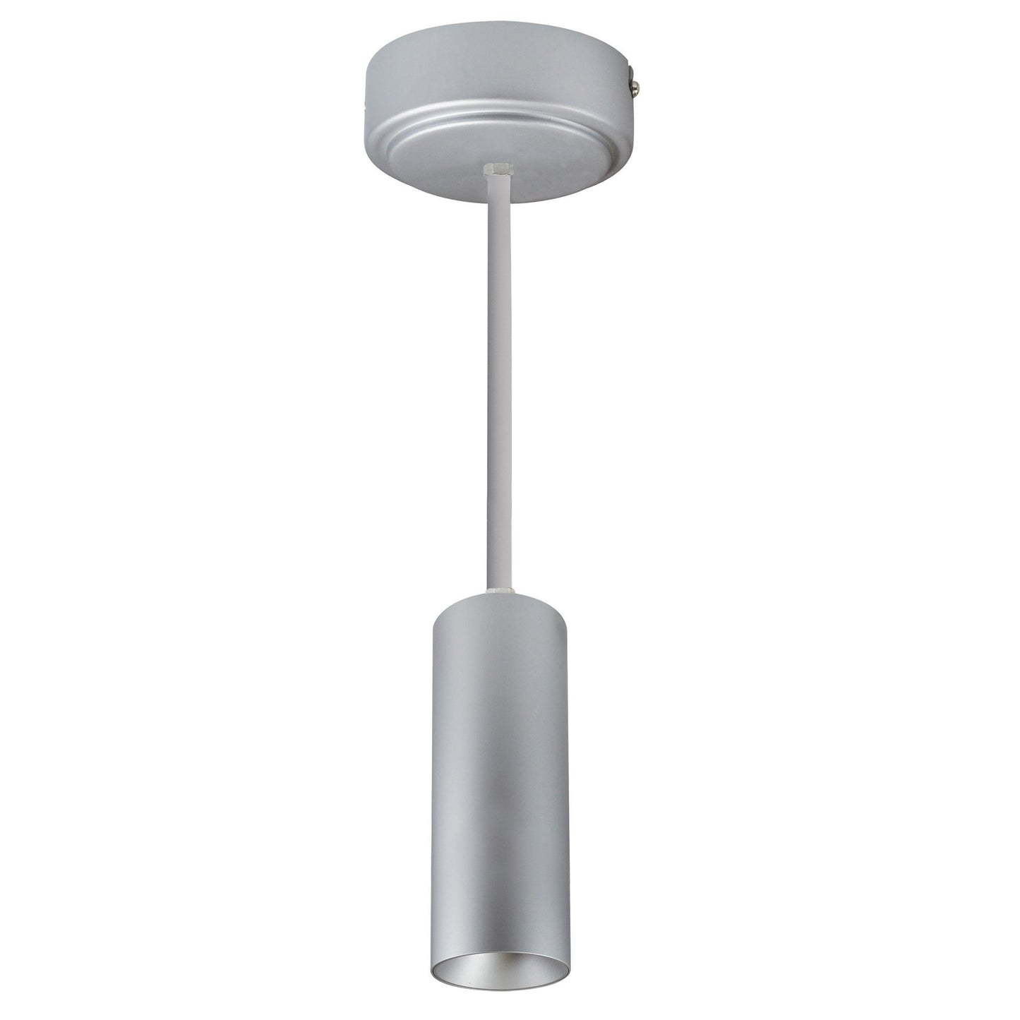 NORA Lighting NYLM-2ST40XSSLE4A/84 2" iLENE Stem-Mounted LED Mini Cylinder - 15 Watt - 4000K Color Temp. - 120-277 Volt - Triac/ELV/0-10V, 84-Inch Stem - Silver Finish