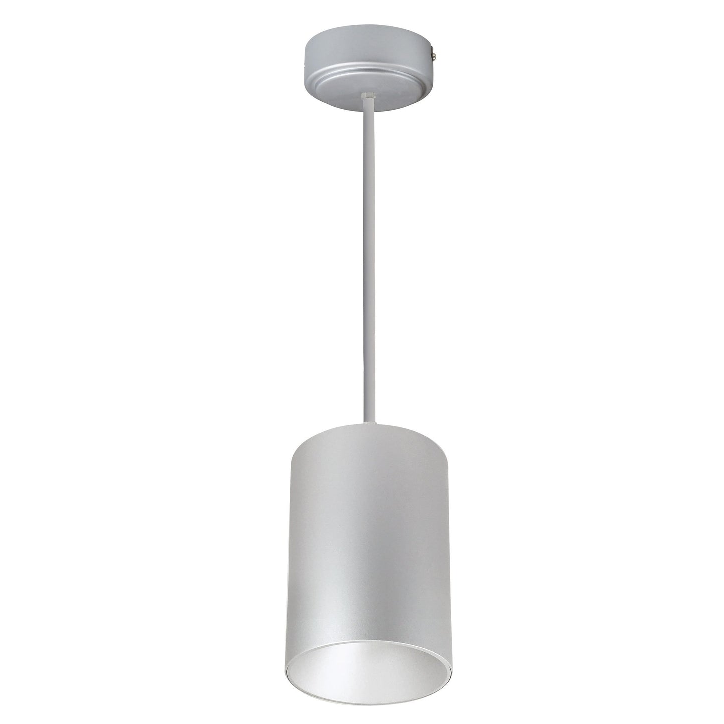 NORA Lighting NYLM-5ST30XSSLE4/48 5" iLENE Stem Mounted LED Mini Cylinder - 40 Watt - Color Temp. 3000K - 120-277 Volt - Triac/ELV/0-10V, 48-Inch Stem - Silver Finish