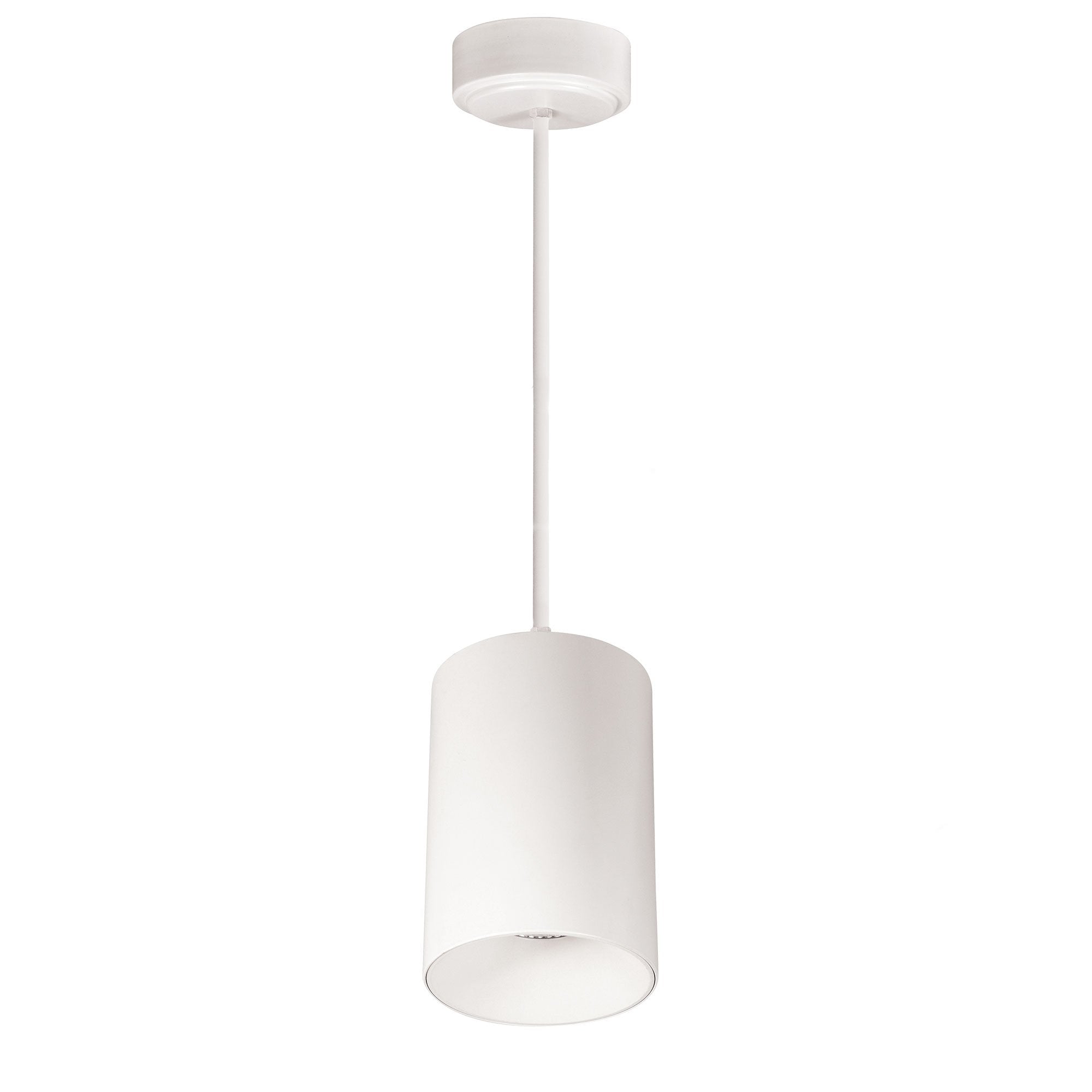 NORA Lighting NYLM-5ST40XWWLE4/36 5" iLENE Stem Mounted LED Mini Cylinder - 40 Watt - 4000K Color Temp. - 120-277 Volt - Triac/ELV/0-10V -  36-Inch Stem - White Finish