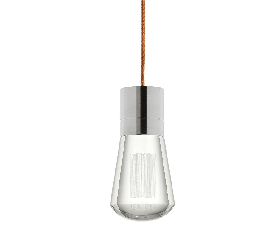 Visual Comfort Architectural 700TDALVPMCPS-LEDWD Modern Sean Lavin Alva 3.6" 1-Light LED Chandelier Ceiling Light - CCT: 3000K-2200K - Cord Color: Copper - Finish: Satin Nickel