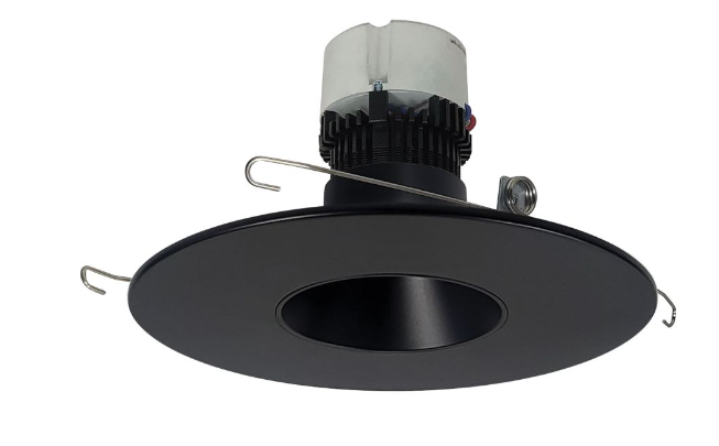 Nora Lighting NPR-56RNDC27XBB 5"/6" Pearl LED Round Retrofit Reflector, Black Reflector / Black Flange, Lumens 1200lm, Wattage 12W, Color Temperature 2700K