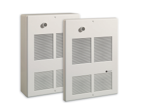 Ouellet OACU01500BL-T Commercial Wall Fan Heater, 1500W, 240V, 1-Phase, Built-In Thermostat, 1-Pole White Finish