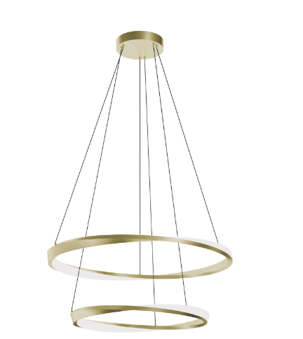 AFX Lighting OBRP2432LAJUDLB Oberon 24/32 Inch LED Pendant Light, 120-277V, Watt 50W, Selectable 5CCT, Light Antique Brass Finish