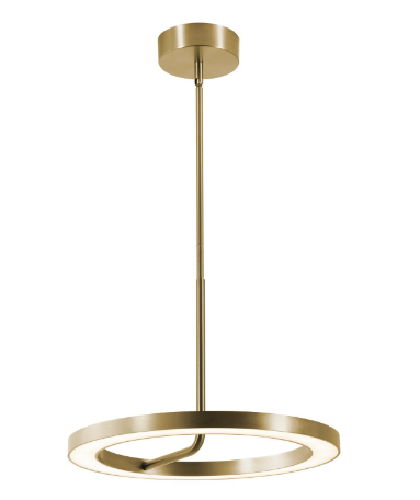 AFX Lighting ONEP18LAJUDLB One 18 Inch LED Pendant Light, 120-277V, Watt 30W, Selectable 5CCT, Light Antique Brass Finish