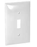 Orbit OP1-W 1-Gang Toggle Switch Standard Size Lexan Wallplate White Finish