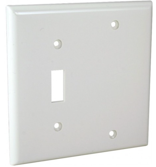 Orbit OP113-W 2-G Wallplate Switch/blank White Finish