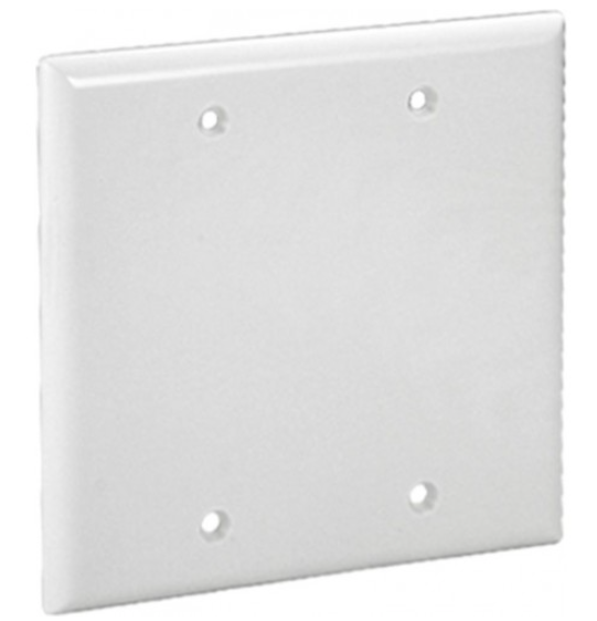Orbit OP23-W 2-Gang Wallplate Blank White Finish
