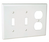 Orbit OP28-W 3-G 2 Switches & 1 Duplex Standard Size Lexan Wall Plate, White Finish