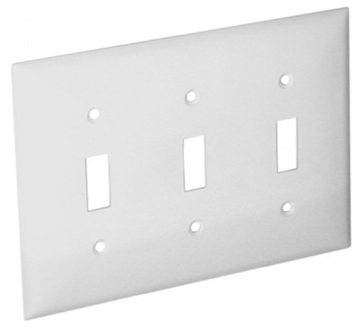 Orbit OP3-I 3-Gang Toggle Switch Standard Size Lexan Wall Plate, Ivory Finish