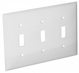 Orbit OP3-W 3-Gang Toggle Switch Standard Size Lexan Wall Plate, White Finish