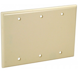 Orbit OP33-I 3-Gang Blank (Box Mount) Standard Size Lexan Wall Plate, Ivory Finish