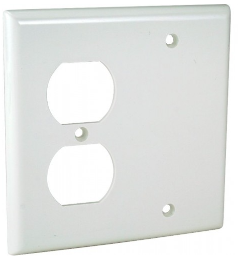 Orbit OP813-W 2-Gang, Blank/Duplex Standard Size Lexan Wall Plate, White Finish