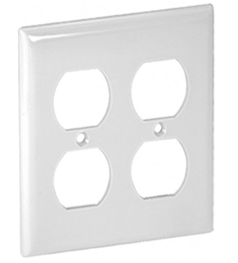 Orbit OP82-I 2-Gang Duplex Receptacle Standard Size Lexan Wall Plate, Ivory Finish
