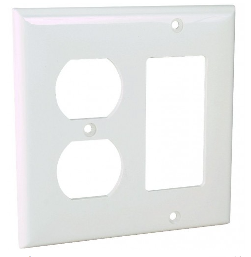 Orbit OP826-I 2-Gang Duplex & Decorative or GFCI Standard Size Lexan Wall Plate, Ivory Finish