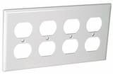 Orbit OP84-I 4-Gang Duplex Receptacle Standard Size Lexan Wall Plate, Ivory Finish