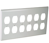 Orbit OP86-I 6-Gang Wallplate Duplex lvory Finish