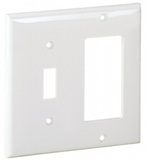 Orbit OPM126-W 2-Gangs, Toggle Switch and Decorative or GFCI Mid-Size Lexan Wallplate White Finish