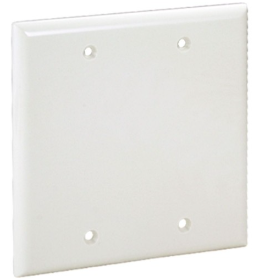 Orbit OPM23-W 2-Gangs, Blank (Box Mount) Mid-Size Lexan Wallplate White Finish