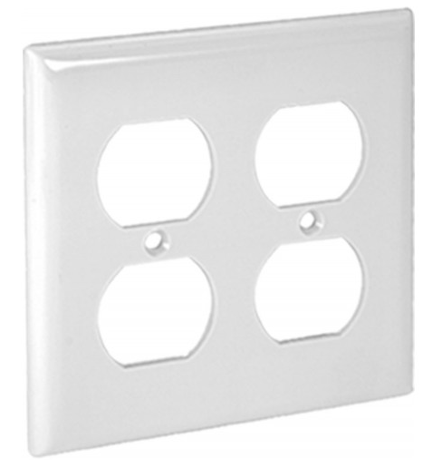 Orbit OPM82-I 2-Gang Duplex Receptacle Mid-Size Lexan Wall Plate, Ivory Finish