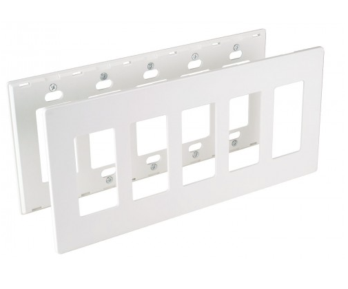 Orbit OPS265-W 2-Piece, 5-Gang Snap-On Decorative Lexan Wall Plate, White Finish