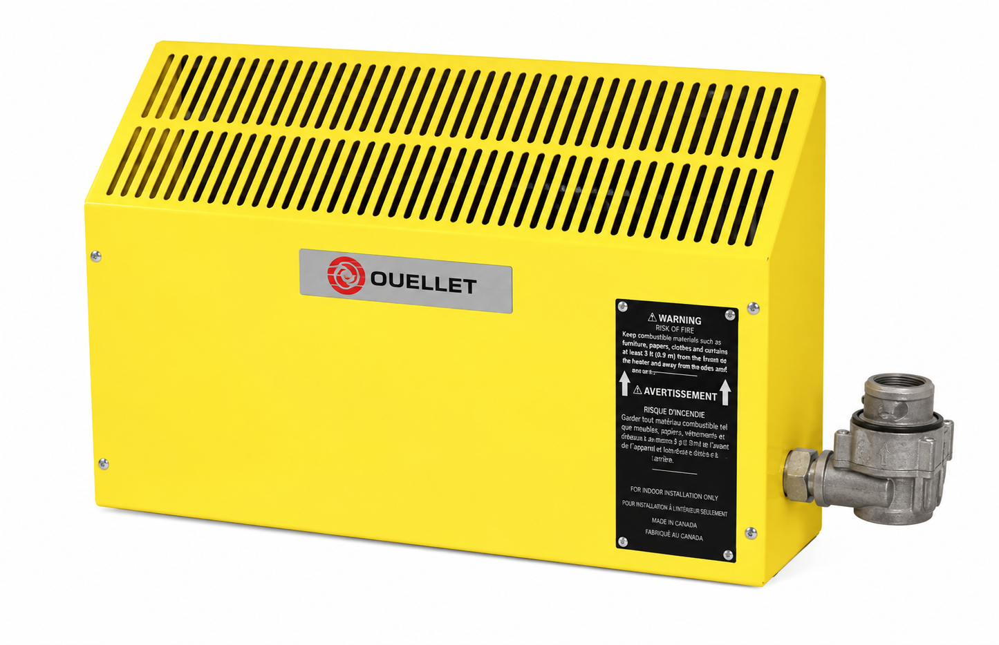 Ouellet OPXA04800-2083-CT2B-49 49" Three Phase Explosion-Proof Sloped Top Convector Heater - Wattage: 4800W - Voltage: 208V - Finish: Yellow