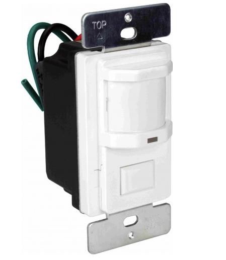 Orbit OS-P-W Passive Infrared Occupancy Sensor Push Button 180d SCR, 150° 450 Sq. Ft. Coverage, White Finish