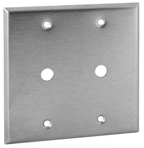 Orbit OS21 2 Gang, Phone/Cable 0.406” Dia. Stainless Steel Wall Plate