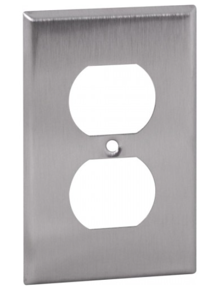 Orbit OS8 1 Gang, Duplex Receptacle Stainless Steel Wallplate
