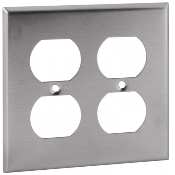 Orbit OS82 2 Gang, Duplex Receptacle Stainless Steel Wallplate