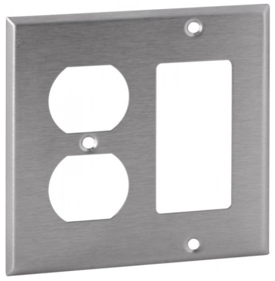 Orbit OS826 2 Gang, Duplex Receptacle / GFCI Stainless Steel Wallplate