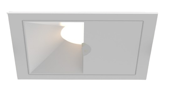 Eurofase Lighting OSC4ST01WL011030WCL 3-in 10W Oscar LED With Trim, Square, Wall Wash, Wide, 120V-277V, 3000K, BK/BK, Clear