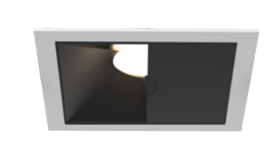 Eurofase Lighting OSC4ST01WL011030WCL 3-in 10W Oscar LED With Trim, Square, Wall Wash, Wide, 120V-277V, 3000K, BK/BK, Clear