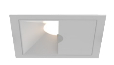 Eurofase Lighting OSC4STL02WL011035WCL Oscar Medium Aperture White Square Wall Wash, CCT 3500K, Black Baffle Finish W/ Clear Diffuser