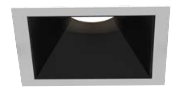 Eurofase Lighting OSC4ST02RF011535WCL 3-in 15W Oscar LED With Trim, Square, Downlight, Wide, 120V-277V, 3500K, WHT/BLK, Clear