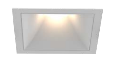 Eurofase Lighting OSC4ST02RF021035WCL 3-in 10W Oscar LED With Trim, Square, Downlight, Wide, 120V-277V, 3500K, WHT/WHT, Clear