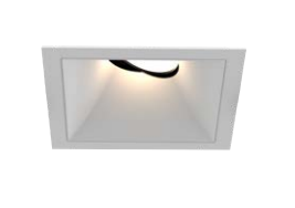 Eurofase Lighting OSC4STL01RG022627WCL Medium Aperture Square Trimless Recessed Gimbal, Matte White Baffle, Wattage 26W, CCT 2700K, Beam Angle Wide 38°, Clear Diffuser, Black Finish