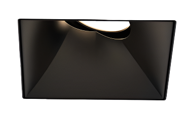 Eurofase Lighting OSC4STL01RG022627WCL Medium Aperture Square Trimless Recessed Gimbal, Matte White Baffle, Wattage 26W, CCT 2700K, Beam Angle Wide 38°, Clear Diffuser, Black Finish